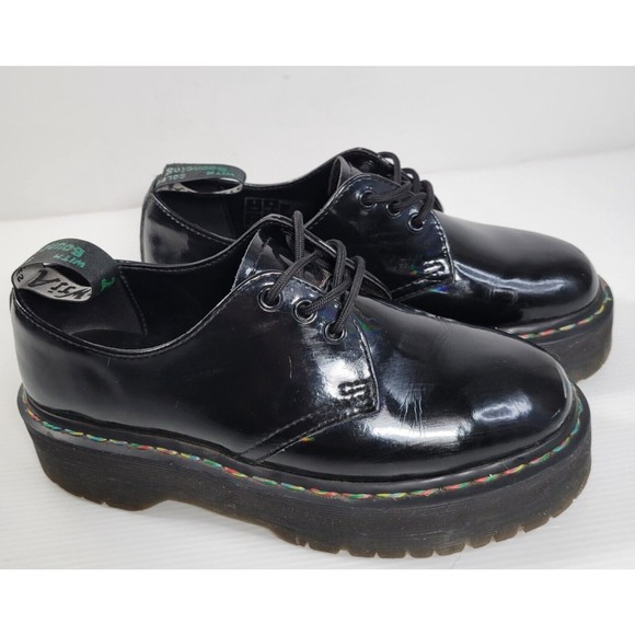 Dr. Martens Shoes - Dr Martens 1461 Limited Edition Rainbow Chunky Quad Platform Shoes Black Docs